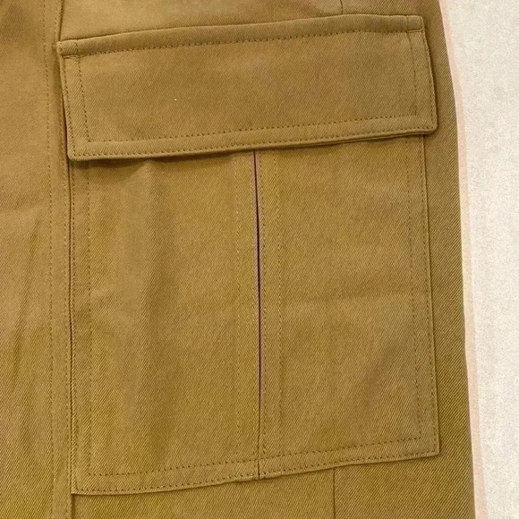 BR Sport Cargo Joggers Womens Dark Gold XS Stretch Waist Drawstring Pockets - Picture 6 of 12